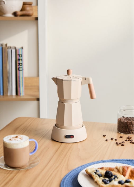 THERA MOKA ELECTRIC - Cafetera italiana eléctrica con función de mantener caliente
