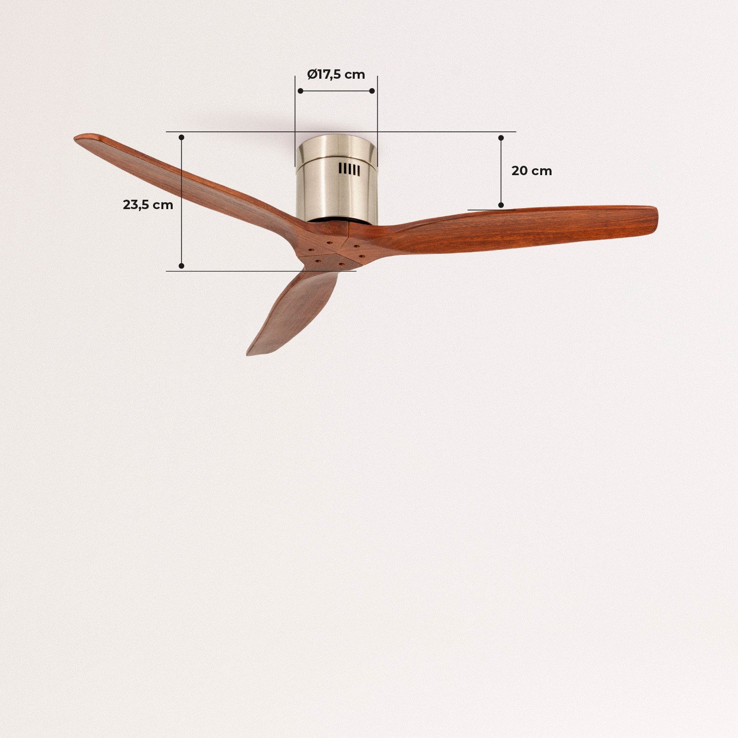 WINDCALM (sin luz) - Ventilador Techo Función Invierno - Verano Ultrasilencioso , medidas foto vertical