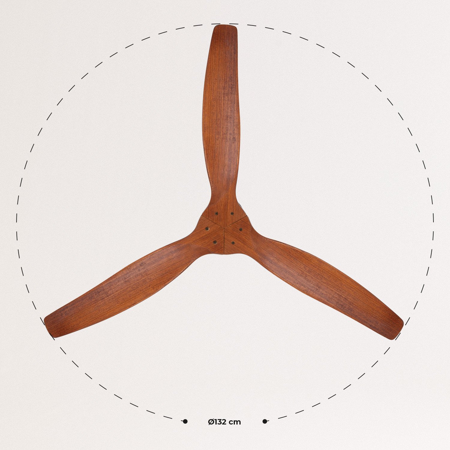 WINDCALM (sin luz) - Ventilador Techo Función Invierno - Verano Ultrasilencioso , medidas foto vertical