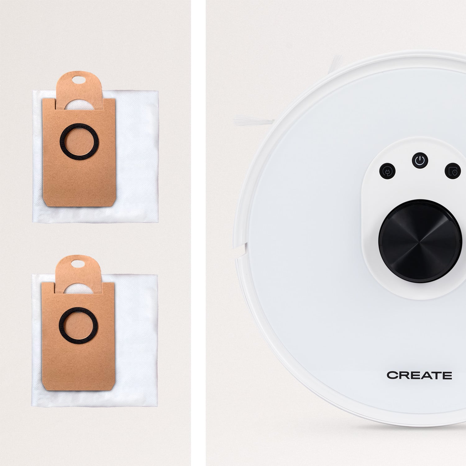 PACK - NETBOT LS27 Robot aspirador Láser con base de autodescarga + Set 2  Sacos contenedores de polvo - Create