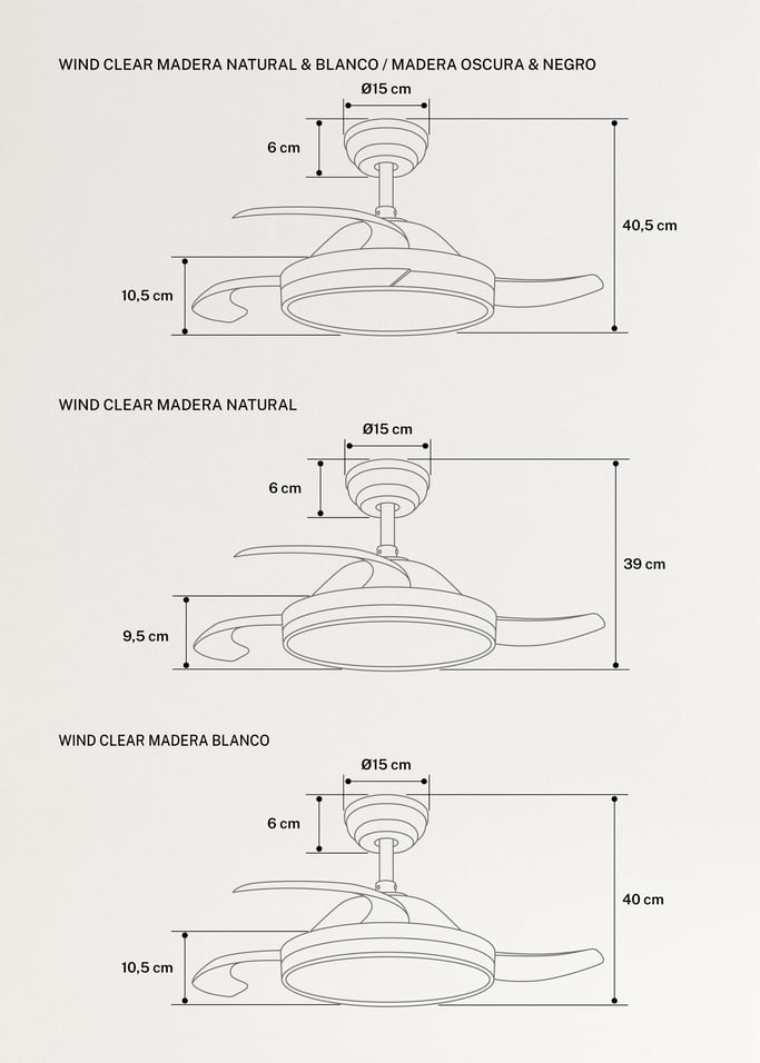 Ventilador de techo retráctil wifi Create Wind Clear, 40W por 80,95€ y  65,95€ con cupón