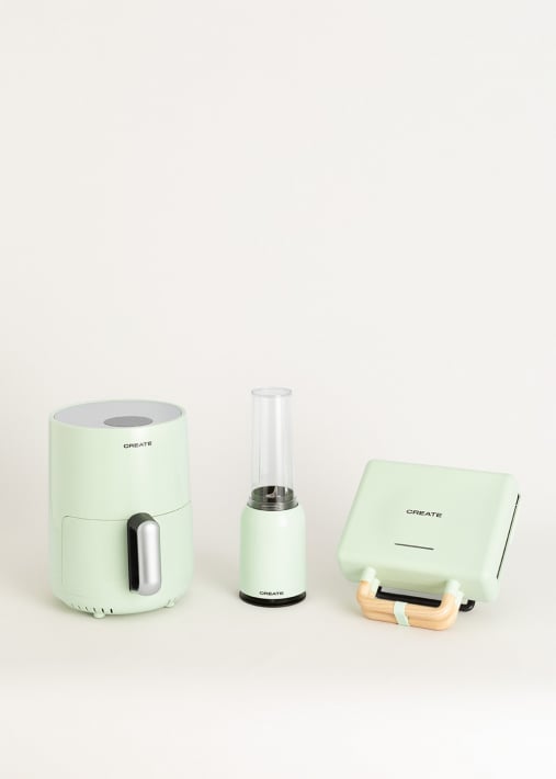 CREATE - PACK FRYER AIR Freidora de aire sin aceite + STONE STUDIO Doble  Gofrera, Sandwichera y Grill
