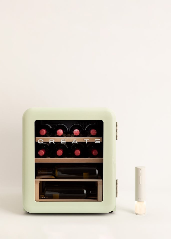 PACK WINECOOLER RETRO M Vinoteca eléctrica de 12 botellas + WINE OPENER Sacacorchos Descorchador Eléctrico, imagen de galería 1