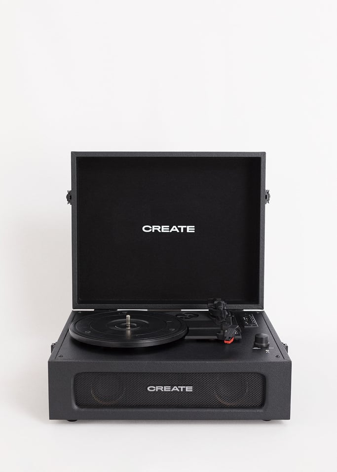 CREATE/Record Player Compact/Tocadiscos Retro Negro/con Bluetooth, USB, SD,  MicroSD y Mp3 : : Instrumentos musicales