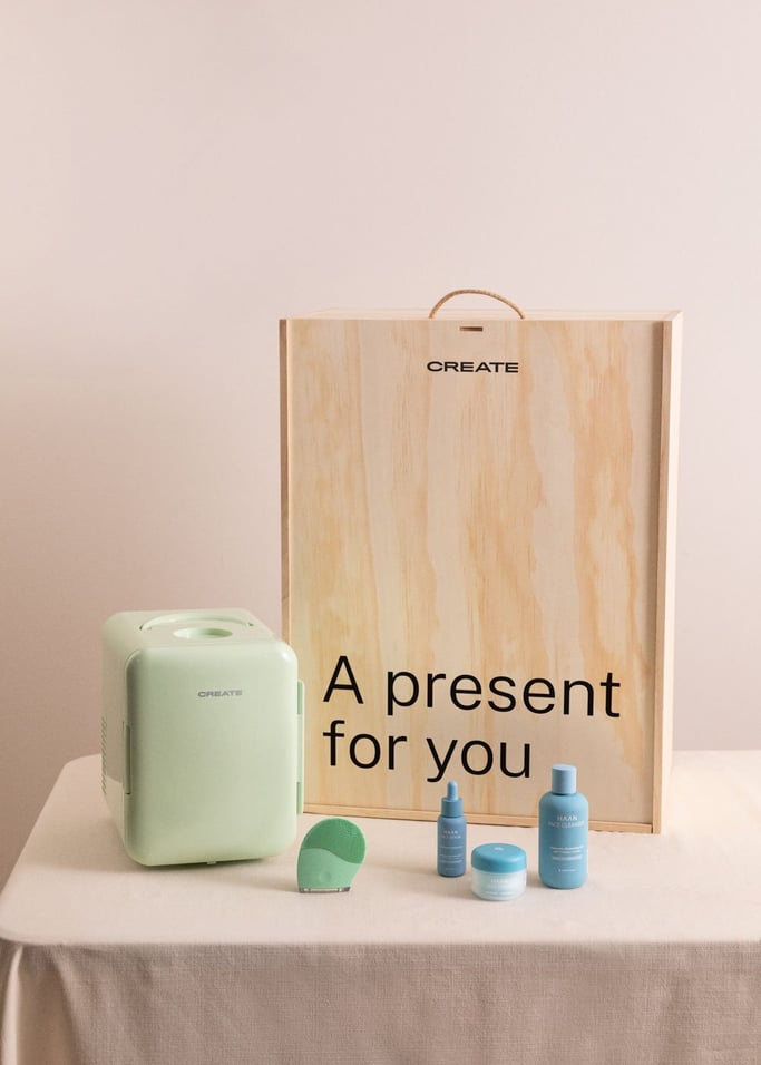 BEAUTY ROUTINE BOX - Caja regalo con mini nevera portátil + cepillo sónico de limpieza facial + 3 productos de belleza Haan, imagen de galería 2
