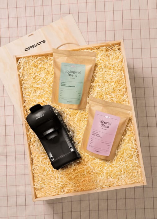Comprar COFFEE TIME BOX - Caja regalo con cafetera multicápsulas express + café 