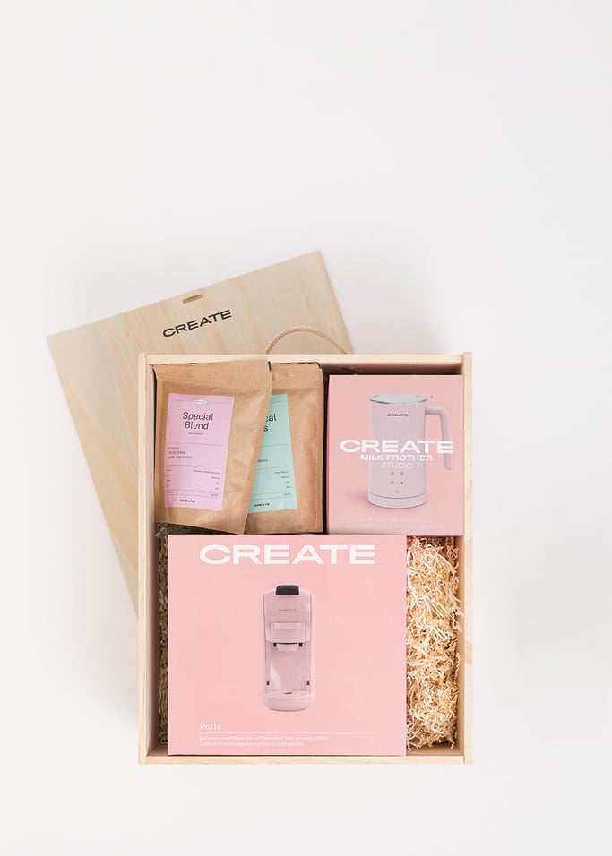 LATTE TIME BOX - Caja regalo con cafetera multicápsulas + espumador de leche + café, imagen de galería 2