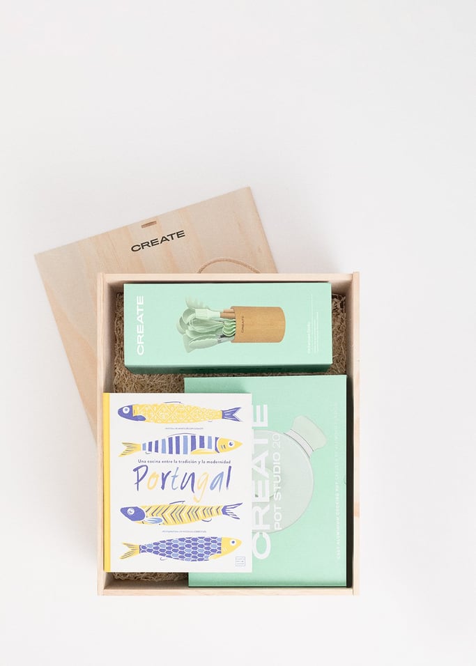 GREEN COOKING BOX - Caja regalo con olla de 20cm + set de utensilios + libro, imagen de galería 2