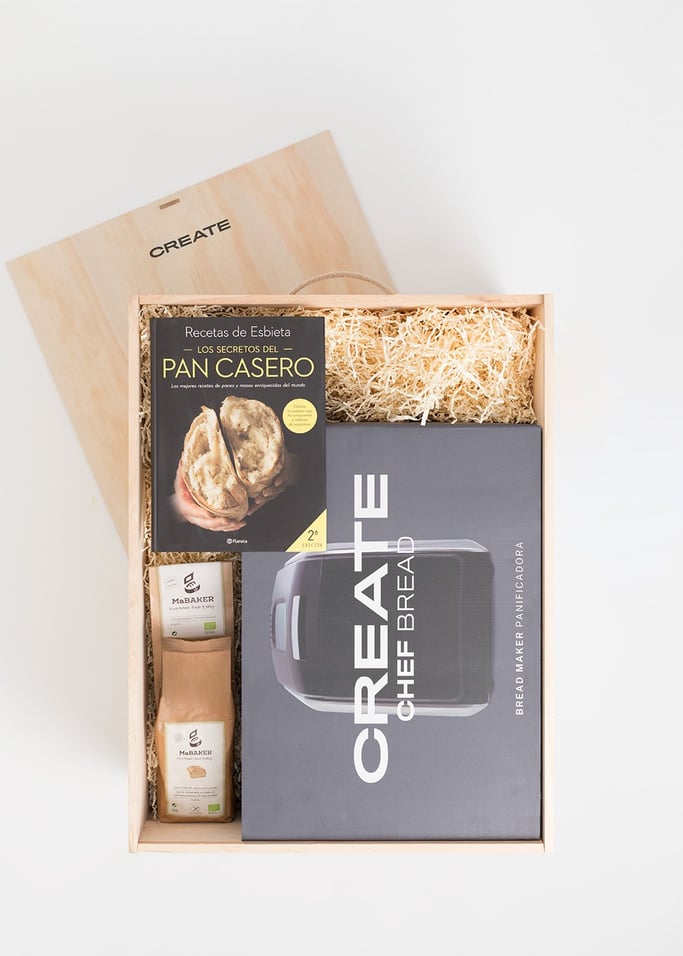 HOME BREAD BOX - Caja regalo con panificadora + harina para pan blanco rústico o pan sin gluten + 6 sobres levadura + libro, imagen de galería 2