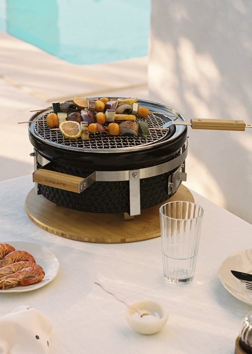 Comprar BBQ KAMADO HIBACHI - Barbacoa redonda con grill y plancha