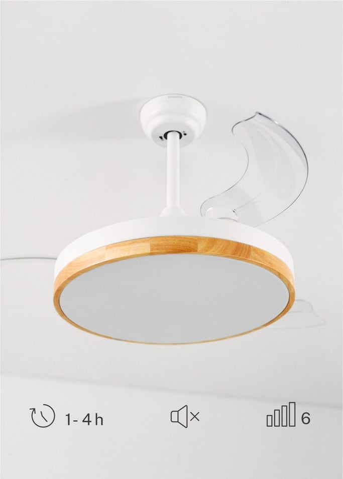 WIND CLEAR - Ventilador de techo 40W silencioso aspas retráctiles con luz LED varios tamaños, imagen de galer&iacute;a 6