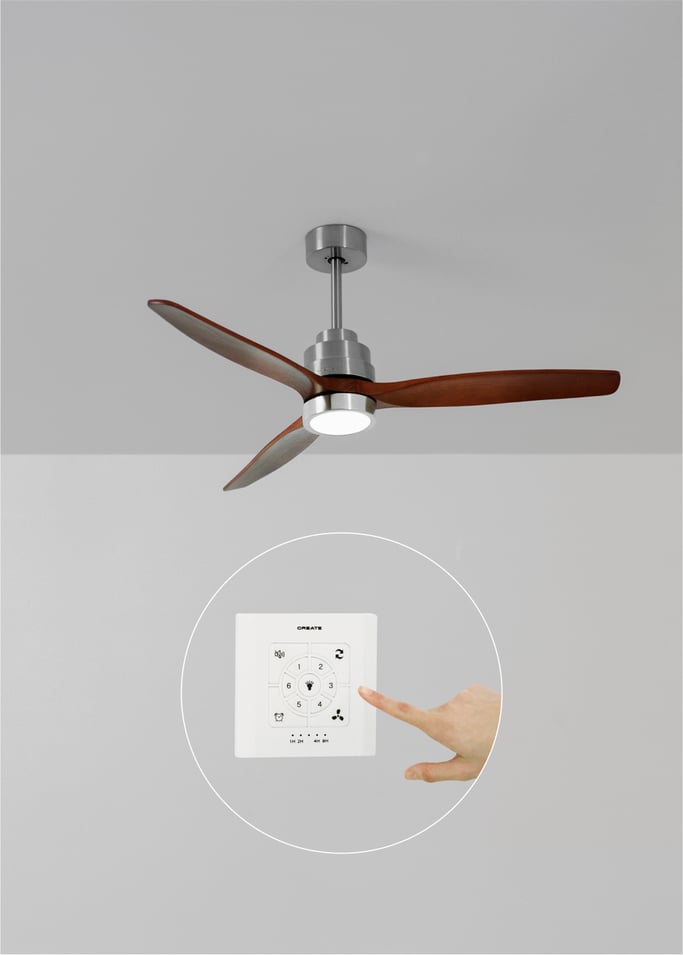 WIND STYLANCE - Ventilador de techo 40W silencioso Ø132 cm con luz LED de 15W, imagen de galería 1