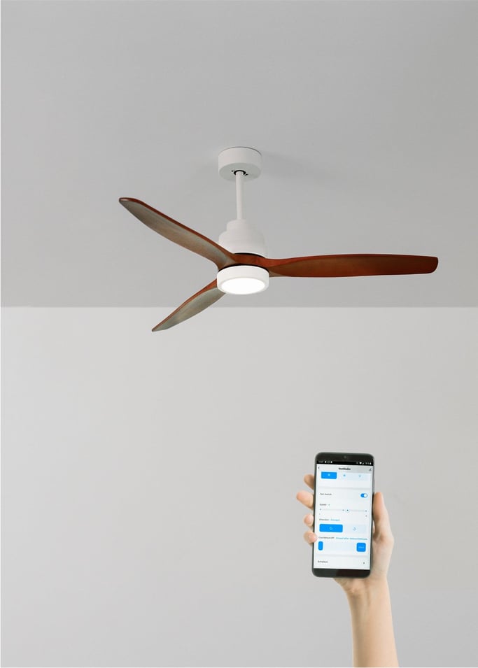 WIND STYLANCE - Ventilador de techo 40W silencioso Ø132 cm 100% madera, imagen de galería 1