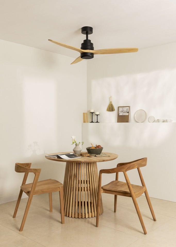 WIND STYLANCE - Ventilador de techo 40W silencioso Ø132 cm 100% madera, imagen de galería 1