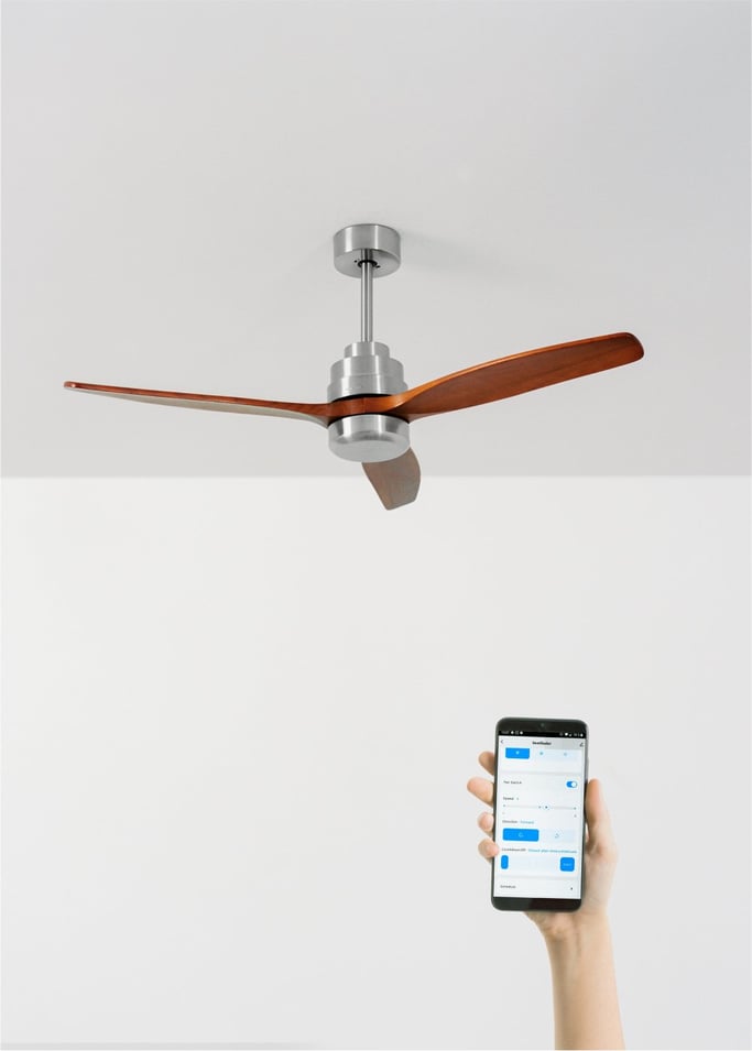 WIND STYLANCE - Ventilador de techo 40W silencioso Ø132 cm 100% madera, imagen de galería 1