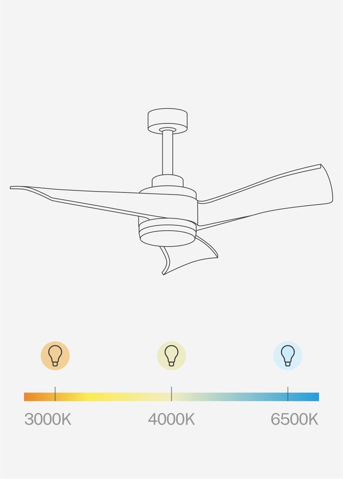 WIND CURVE - Ventilador de techo 40W silencioso Ø132 cm 100% madera, imagen de galería 6