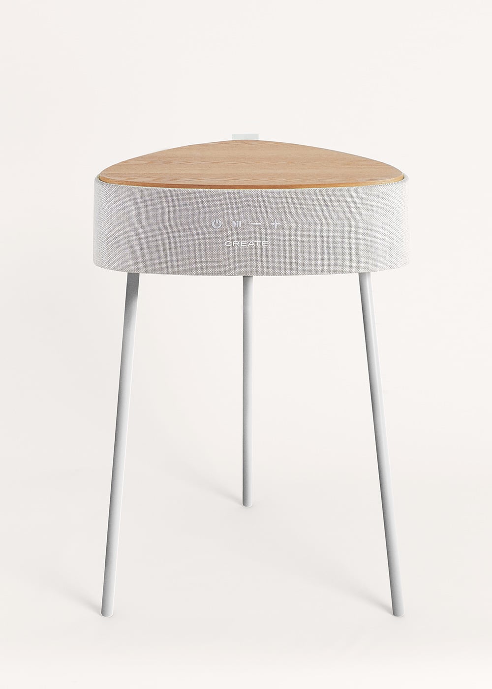 CREATE / Speaker Table 360 / Mesa Altavoz Madera Natural/Sonido Omnidireccional 360º, Bluetooth, Cargador Inalámbrico, 7h De Autonomía, Formato MP3, WMA Y WAV