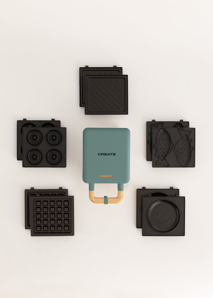 Pack STONE STUDIO Individual - Sandwichera grill y gofrera + Placa Taiyaki + Placa tortitas pancake + Placa donuts, imagen de galería 1
