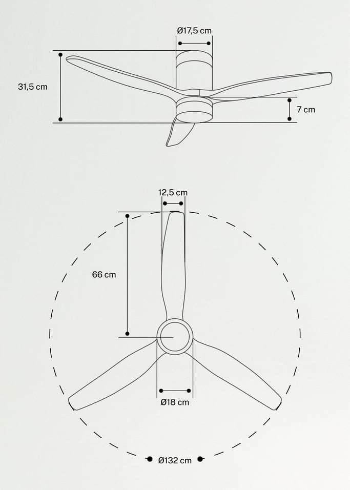 WIND CALM PATIO - Ventilador de techo para exteriores 40W Ø132 cm con luz LED de 15W, imagen de galer&iacute;a 8