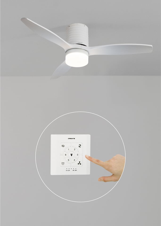 WIND CALM LINE - Ventilador de techo 40W silencioso Ø132 cm 100% madera, imagen de galería 1