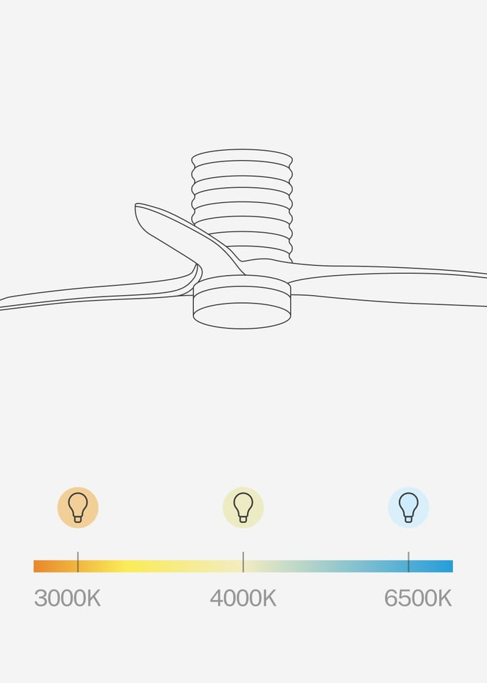 WIND CALM LINE - Ventilador de techo 40W silencioso Ø132 cm 100% madera, imagen de galería 6