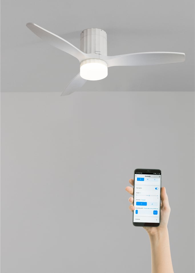 WIND CALM LINE - Ventilador de techo 40W silencioso Ø132 cm 100% madera, imagen de galería 1
