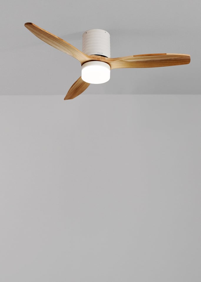 WIND CALM LINE - Ventilador de techo 40W silencioso Ø132 cm 100% madera, imagen de galería 2