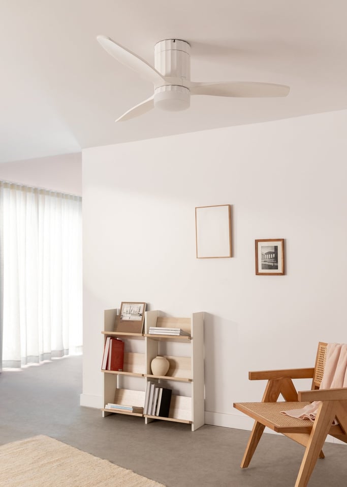 WIND CALM LINE - Ventilador de techo 40W silencioso Ø132 cm 100% madera, imagen de galería 2