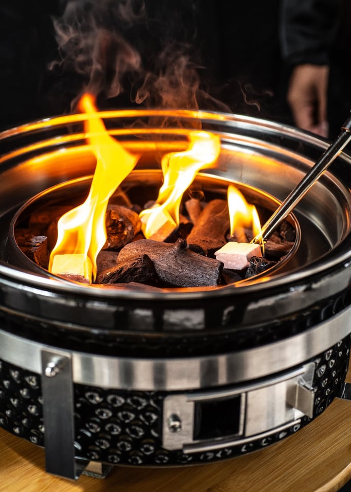 BBQ KAMADO HIBACHI - Barbacoa redonda con grill y plancha, imagen de galería 9