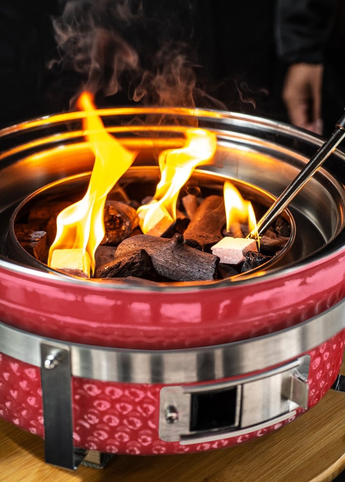 BBQ KAMADO HIBACHI - Barbacoa redonda con grill y plancha, imagen de galería 3