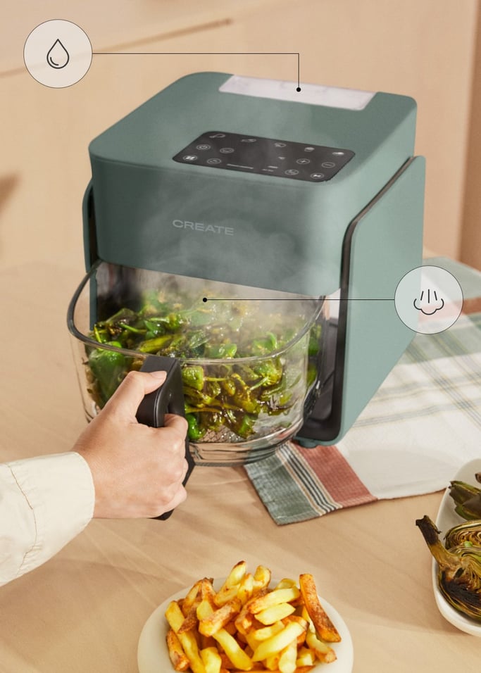 AIR FRYER STUDIO CRYSTAL - Freidora de aire de cristal 4.2L con vaporizador opcional, imagen de galería 4