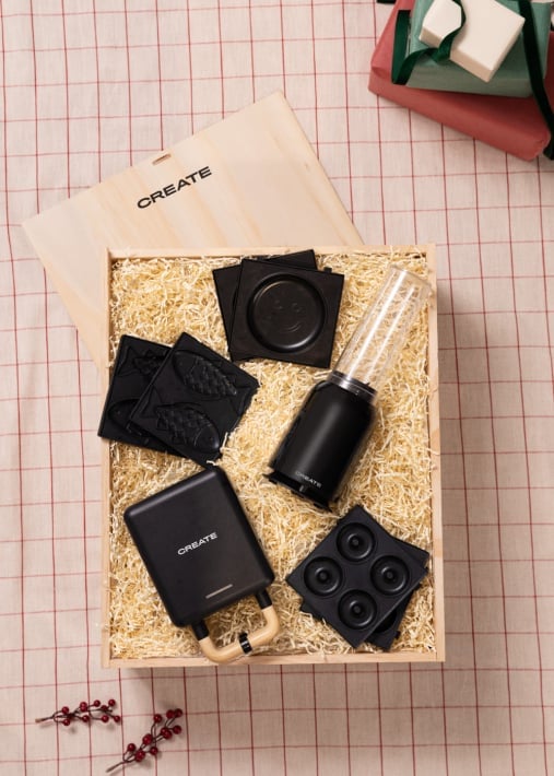 Comprar BRUNCH BOX - Caja regalo con batidora + sandwichera, grill y gofrera individual + tres placas intercambiables 
