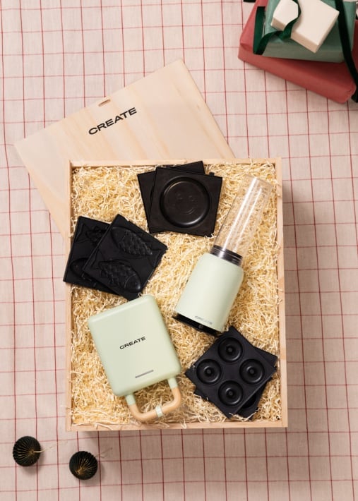 Comprar BRUNCH BOX - Caja regalo con batidora + sandwichera, grill y gofrera individual + tres placas intercambiables 