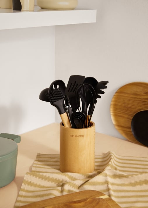 Comprar KITCHENWARE STUDIO - Utensilios de cocina de silicona y madera