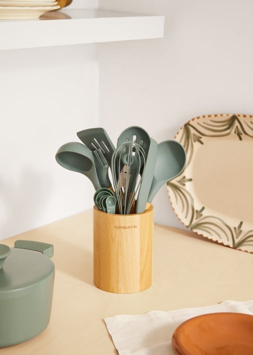 Comprar KITCHENWARE STUDIO - Utensilios de cocina de silicona y madera