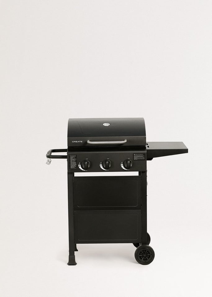 BBQ GAS BURNER - Barbacoa de gas 9kW de 3 quemadores y mesa abatible, imagen de galería 1