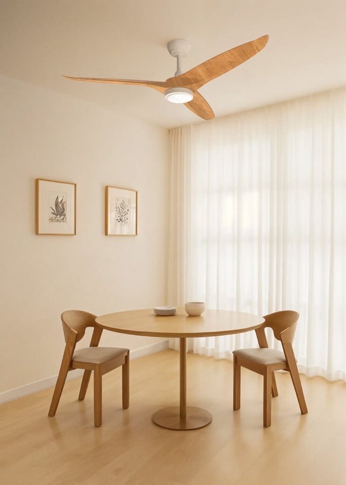 WIND CENTURY - Ventilador de techo 40W silencioso Ø152 cm 100% madera, imagen de galería 1