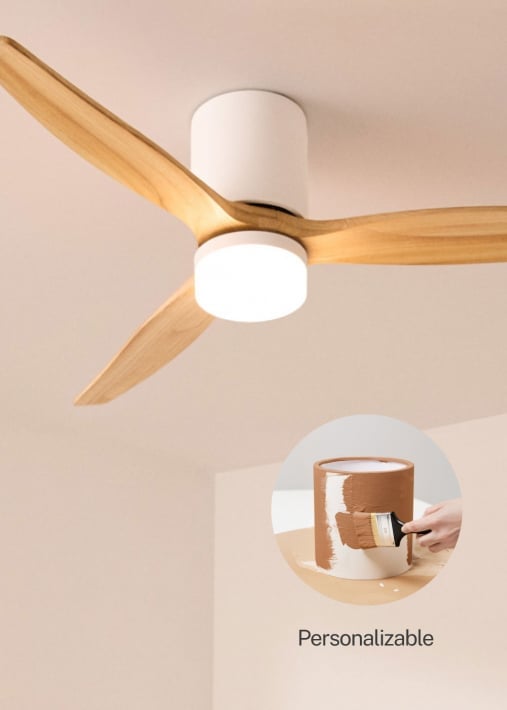 Comprar WIND CALM CONCRETE - Ventilador de techo 40W silencioso Ø132cm 100% madera con carcasa de yeso personalizable