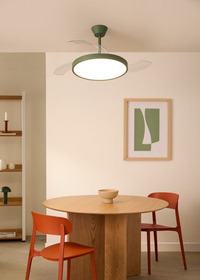 WIND CLEAR STUDIO - Ventilador de techo 40W silencioso aspas retráctiles con luz LED varios tamaños, imagen de galería 3