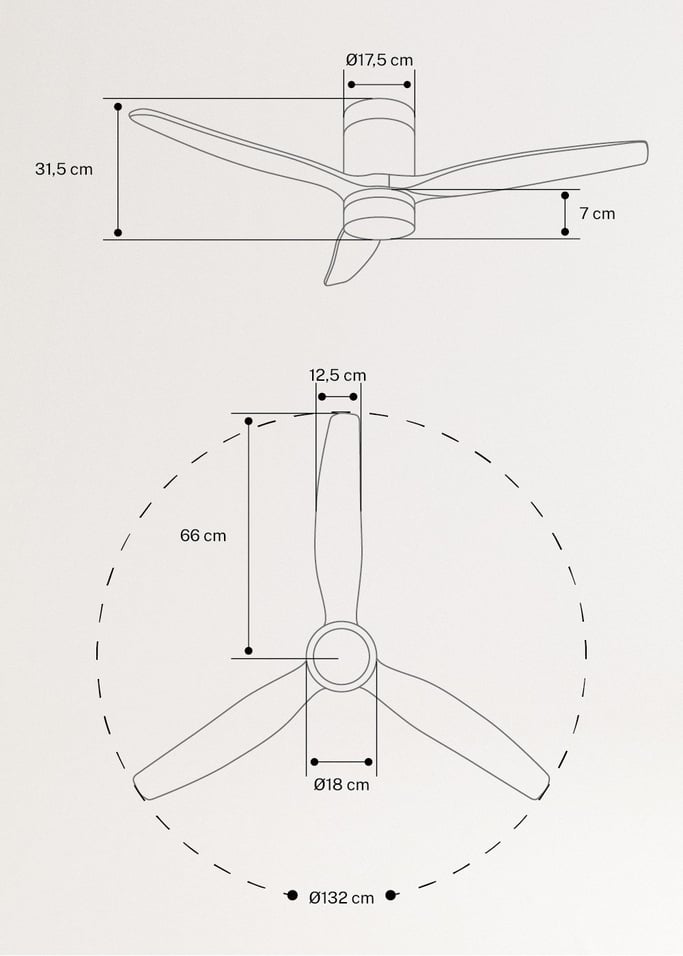 WIND CALM - Ventilador de techo 40W silencioso con aspas de ABS técnico varios tamaños, imagen de galería 8