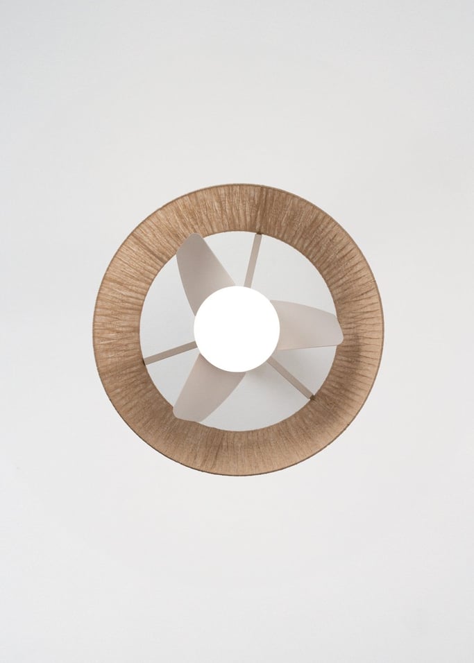 WIND LAMP NATURAL WOVEN - Ventilador de techo 25W silencioso Ø60cm con luz LED, imagen de galería 7