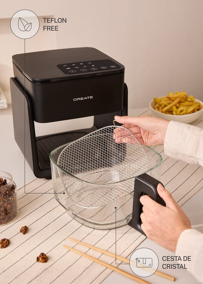 AIR FRYER STUDIO CRYSTAL - Freidora de aire de cristal 4.2L con vaporizador opcional, imagen de galería 2