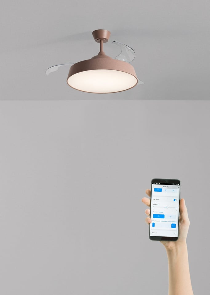 WIND CLEAR CONTOUR  - Ventilador de techo 40 W silencioso Ø107 cm aspas retráctiles con luz LED, imagen de galer&iacute;a 2