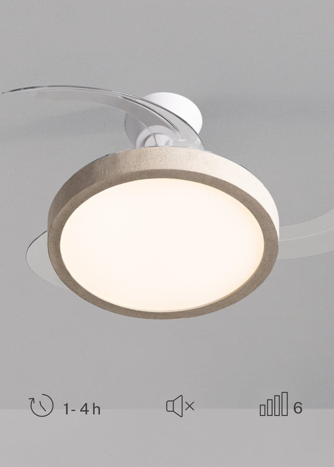 WIND CLEAR STUDIO - Ventilador de techo 40W silencioso aspas retráctiles con luz LED varios tamaños, imagen de galer&iacute;a 5