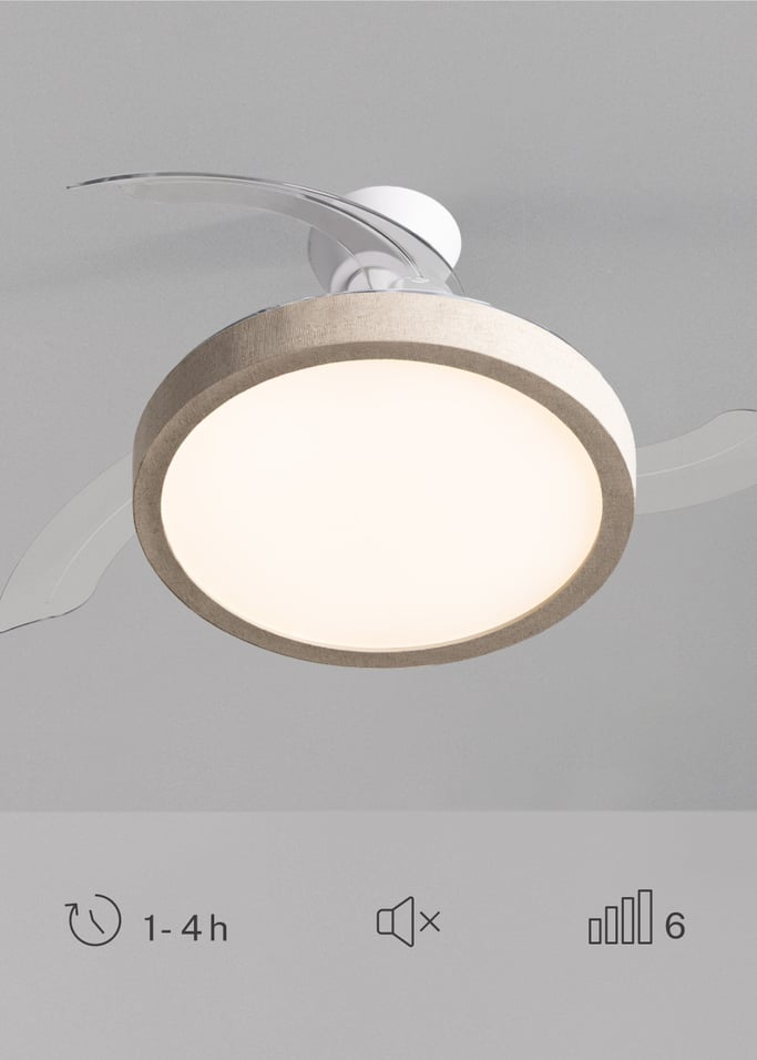 WIND CLEAR STUDIO - Ventilador de techo 40W silencioso aspas retráctiles con luz LED varios tamaños, imagen de galer&iacute;a 6
