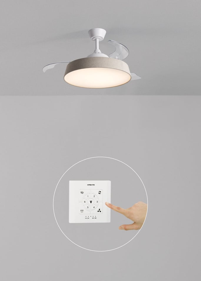 WIND CLEAR CONTOUR  - Ventilador de techo 40 W silencioso Ø107 cm aspas retráctiles con luz LED, imagen de galer&iacute;a 2