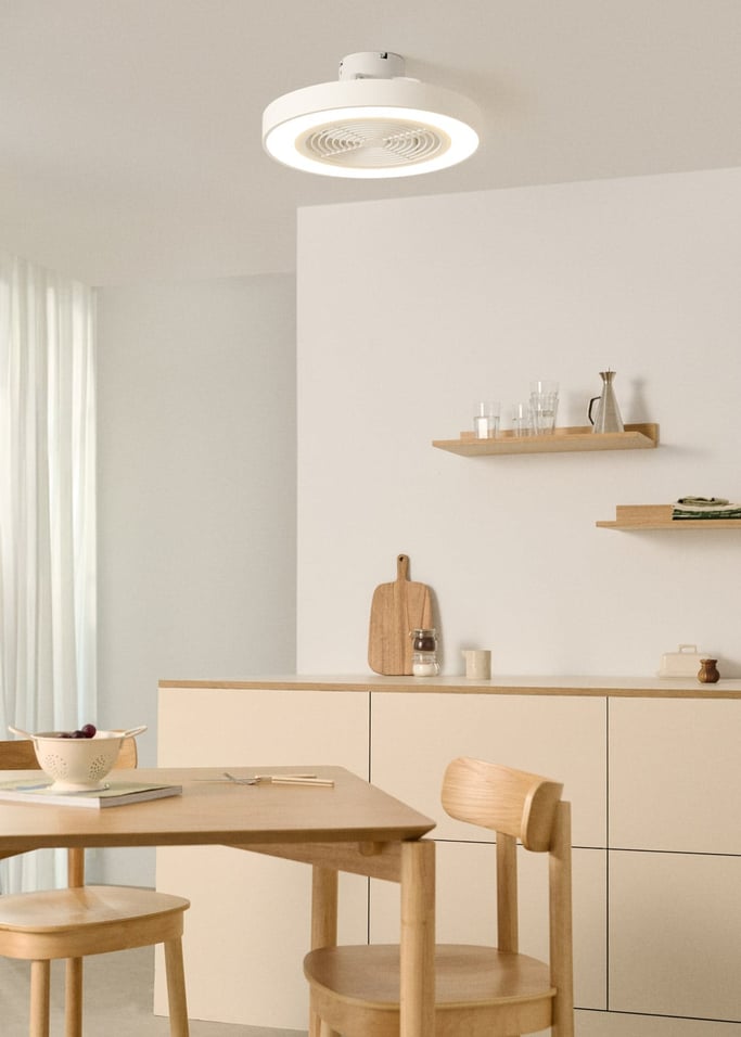 WIND CLEAR EASY - Ventilador de techo 40W silencioso Ø50 cm con aspas ocultas con luz LED, imagen de galer&iacute;a 1