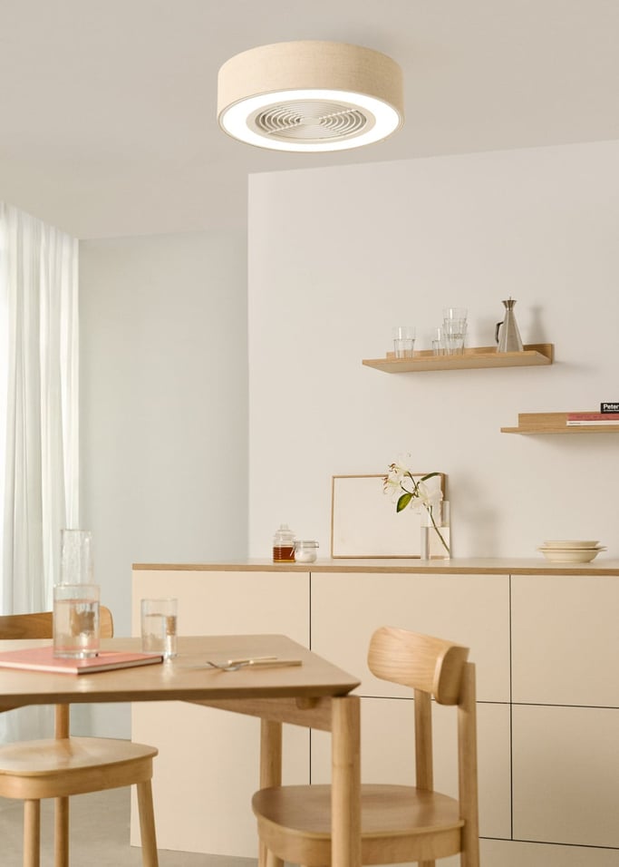 WIND CLEAR EASY - Ventilador de techo 40W silencioso Ø50 cm con aspas ocultas con luz LED, imagen de galer&iacute;a 1