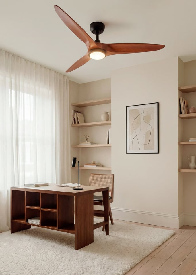 WIND CENTURY - Ventilador de techo 40W silencioso Ø152 cm 100% madera, imagen de galer&iacute;a 1