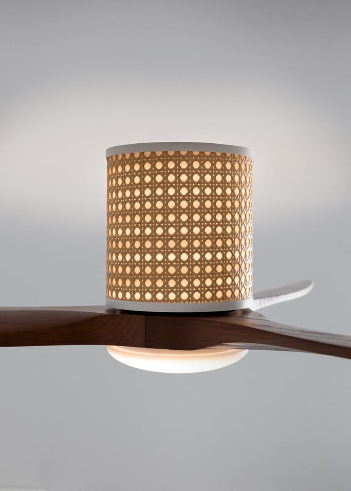 WIND CALM CUSTOM RATTAN - Ventilador de techo 40W silencioso Ø132 cm con luz LED en cuerpo y lámpara, imagen de galer&iacute;a 6